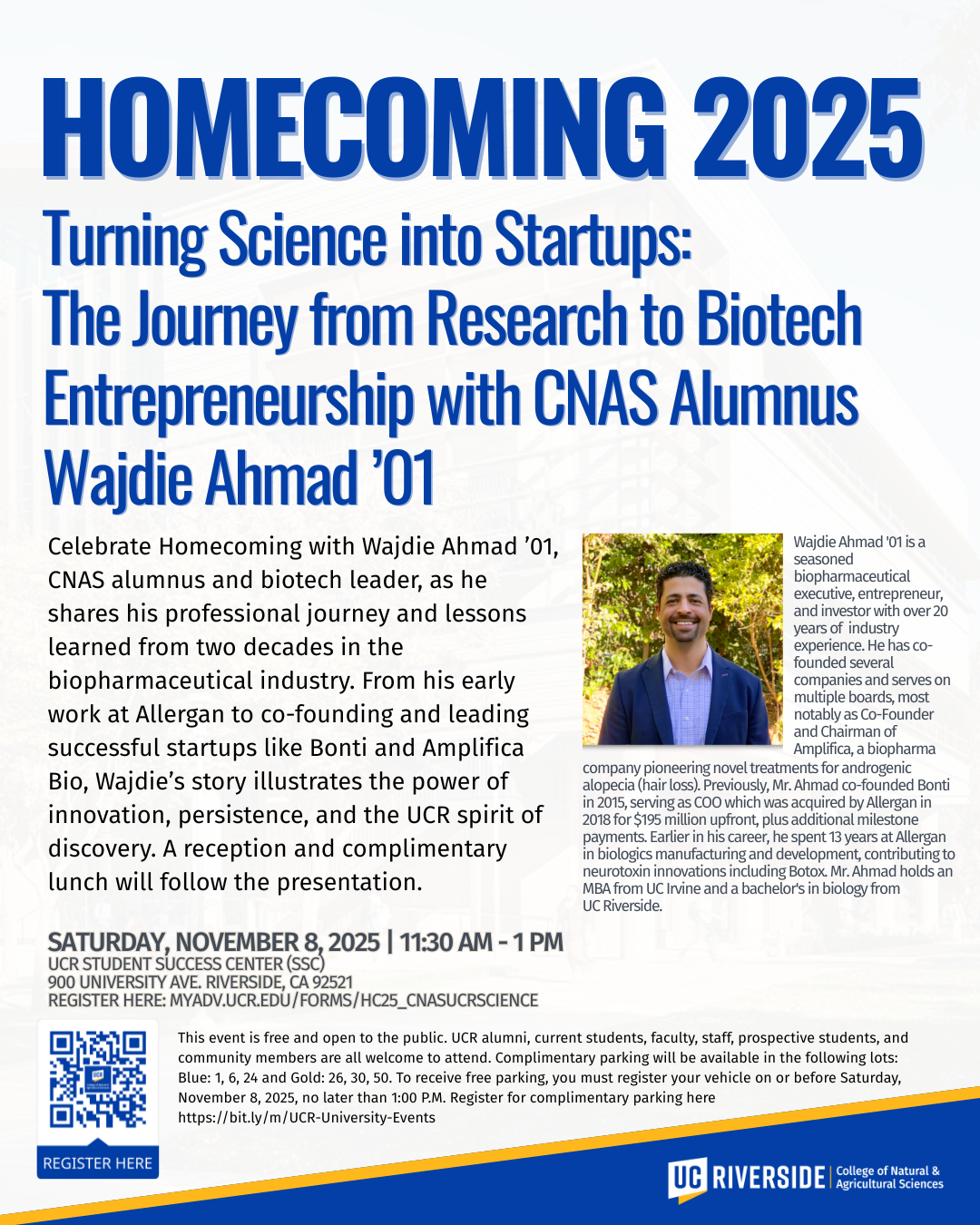 CNAS Homecoming: The Future of #UCRscience: Shaping Tomorrow, Today, Together