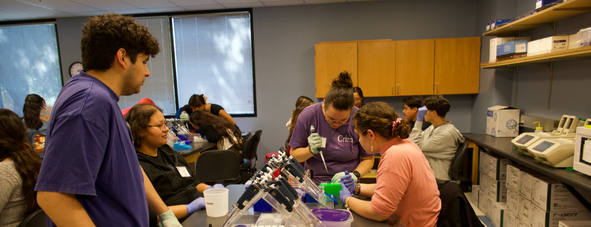 Students doing lab work with the Sequencing to Success program