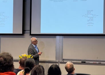 Amir H. Hoveyda speaking at UC Riverside.